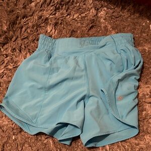 lululemon blue hotty hot shorts 4inch